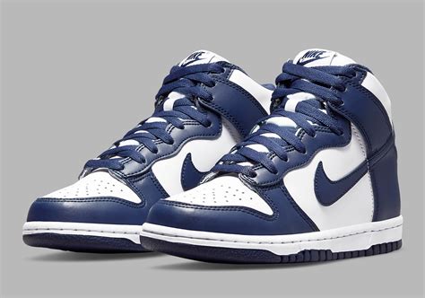 white and navy blue nike